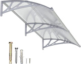 Dawning Home Window Awning Door Canopy – Polycarbonate Hollow Sheet with ABS Bracket and Separate Drainage Sink