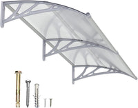 Dawning Home Window Awning Door Canopy – Polycarbonate Hollow Sheet with ABS Bracket and Separate Drainage Sink