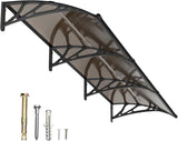 Dawning Home Window Awning Door Canopy – Polycarbonate Hollow Sheet with ABS Bracket and Separate Drainage Sink