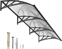 Dawning Home Window Awning Door Canopy – Polycarbonate Hollow Sheet with ABS Bracket and Separate Drainage Sink