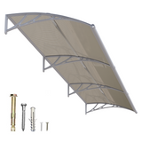 Dawning Home Window Awning Door Canopy – Polycarbonate Hollow Sheet with ABS Bracket and Separate Drainage Sink