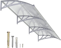 Dawning Home Window Awning Door Canopy – Polycarbonate Hollow Sheet with ABS Bracket and Separate Drainage Sink