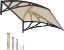 DawningHome Window Awning Door Canopy Polycarbonate Solid Sheet Patio Cover with Plastic Bracket Aluminum Fixing Bars for Sun Shutter, UV, Rain, Snow Protection