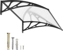 DawningHome Window Awning Door Canopy Polycarbonate Solid Sheet Patio Cover with Plastic Bracket Aluminum Fixing Bars for Sun Shutter, UV, Rain, Snow Protection