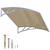 GUANSU-CN Luifeldeur Luifel Polycarbonaat Massief Plaat Patio Overkapping met Kunststof Beugel Aluminium Bevestigingsstaven voor Zonwering, UV, Regen, Sneeuwbescherming