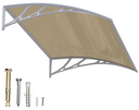 DawningHome Window Awning Door Canopy Polycarbonate Solid Sheet Patio Cover with Plastic Bracket Aluminum Fixing Bars for Sun Shutter, UV, Rain, Snow Protection