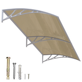 GUANSU-CN Luifeldeur Luifel Polycarbonaat Massief Plaat Patio Overkapping met Kunststof Beugel Aluminium Bevestigingsstaven voor Zonwering, UV, Regen, Sneeuwbescherming