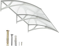 Dawning Home Aluminum Alloy Window Awning Door Canopy Polycarbonate Solid Sheet Patio Cover,UPF 50+ Snow, UV, Rain, Sun Shutter