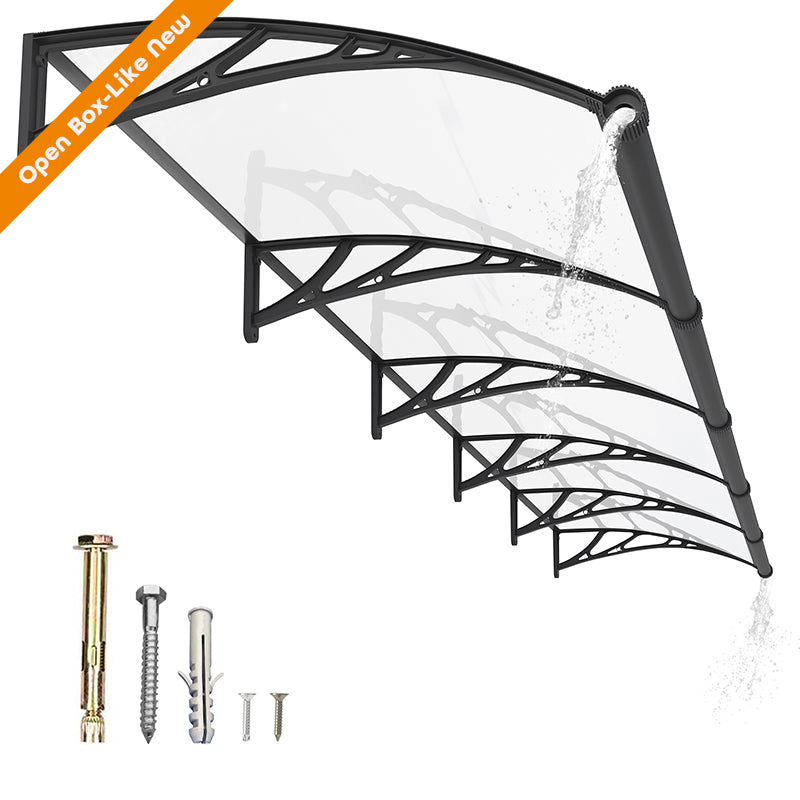 GUANSU-CN Grande Pia Janela Toldo Porta Canopy Policarbonato Painel Sólido com Suporte de Plástico Pátio Chuva Neve Sol Abrigo Capa