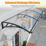 GUANSU-CN Toldo para puerta y ventana de gran tamaño con panel sólido de policarbonato y soporte de plástico para patio, protección contra la lluvia, la nieve y el sol