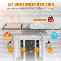 GUANSU-CN Toldo para puerta y ventana de gran tamaño con panel sólido de policarbonato y soporte de plástico para patio, protección contra la lluvia, la nieve y el sol