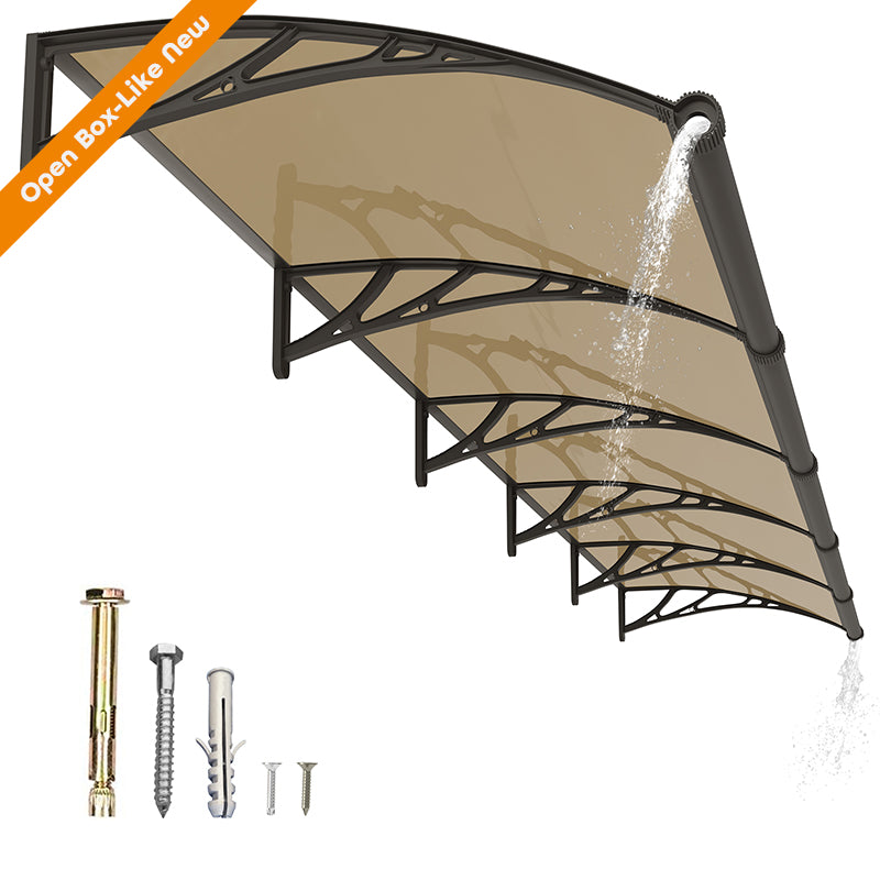 GUANSU-CN Grande Pia Janela Toldo Porta Canopy Policarbonato Painel Sólido com Suporte de Plástico Pátio Chuva Neve Sol Abrigo Capa