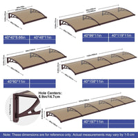Leak-Proof Door Awning with Separate Drainage – Heavy Duty Polycarbonate Front Door Canopy for Rain, Snow & UV Protection