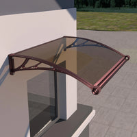 Leak-Proof Door Awning with Separate Drainage – Heavy Duty Polycarbonate Front Door Canopy for Rain, Snow & UV Protection