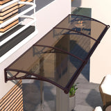 Leak-Proof Door Awning with Separate Drainage – Heavy Duty Polycarbonate Front Door Canopy for Rain, Snow & UV Protection