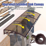 Leak-Proof Door Awning with Separate Drainage – Heavy Duty Polycarbonate Front Door Canopy for Rain, Snow & UV Protection