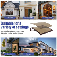 Leak-Proof Door Awning with Separate Drainage – Heavy Duty Polycarbonate Front Door Canopy for Rain, Snow & UV Protection