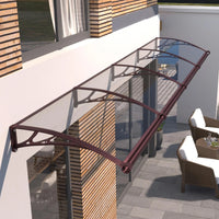 Leak-Proof Door Awning with Separate Drainage – Heavy Duty Polycarbonate Front Door Canopy for Rain, Snow & UV Protection