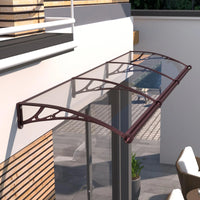 Leak-Proof Door Awning with Separate Drainage – Heavy Duty Polycarbonate Front Door Canopy for Rain, Snow & UV Protection