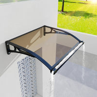 GUANSU-CN Vindusmarkise og dørtak med førsteklasses aluminiumsrenne - Vanntett polykarbonatdeksel med UV-beskyttelse 32X40IN(80X100CM)