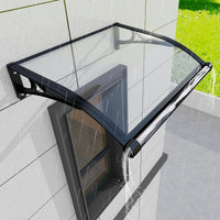 GUANSU-CN Vindusmarkise og dørtak med førsteklasses aluminiumsrenne - Vanntett polykarbonatdeksel med UV-beskyttelse 40X40IN(100X100CM)