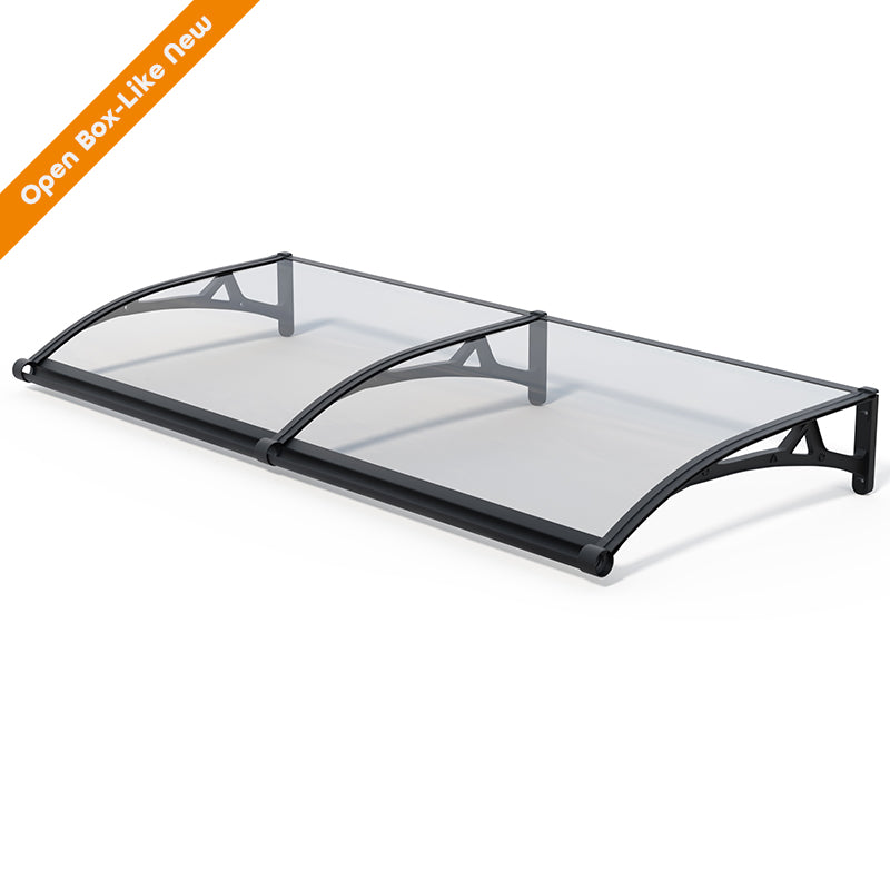 GUANSU-CN Luifel voor ramen en deuren met hoogwaardige aluminium goot - Waterdichte polycarbonaathoes met UV-bescherming 40X60IN (100X150CM)