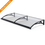 GUANSU-CN Luifel voor ramen en deuren met hoogwaardige aluminium goot - Waterdichte polycarbonaathoes met UV-bescherming 40X60IN (100X150CM)