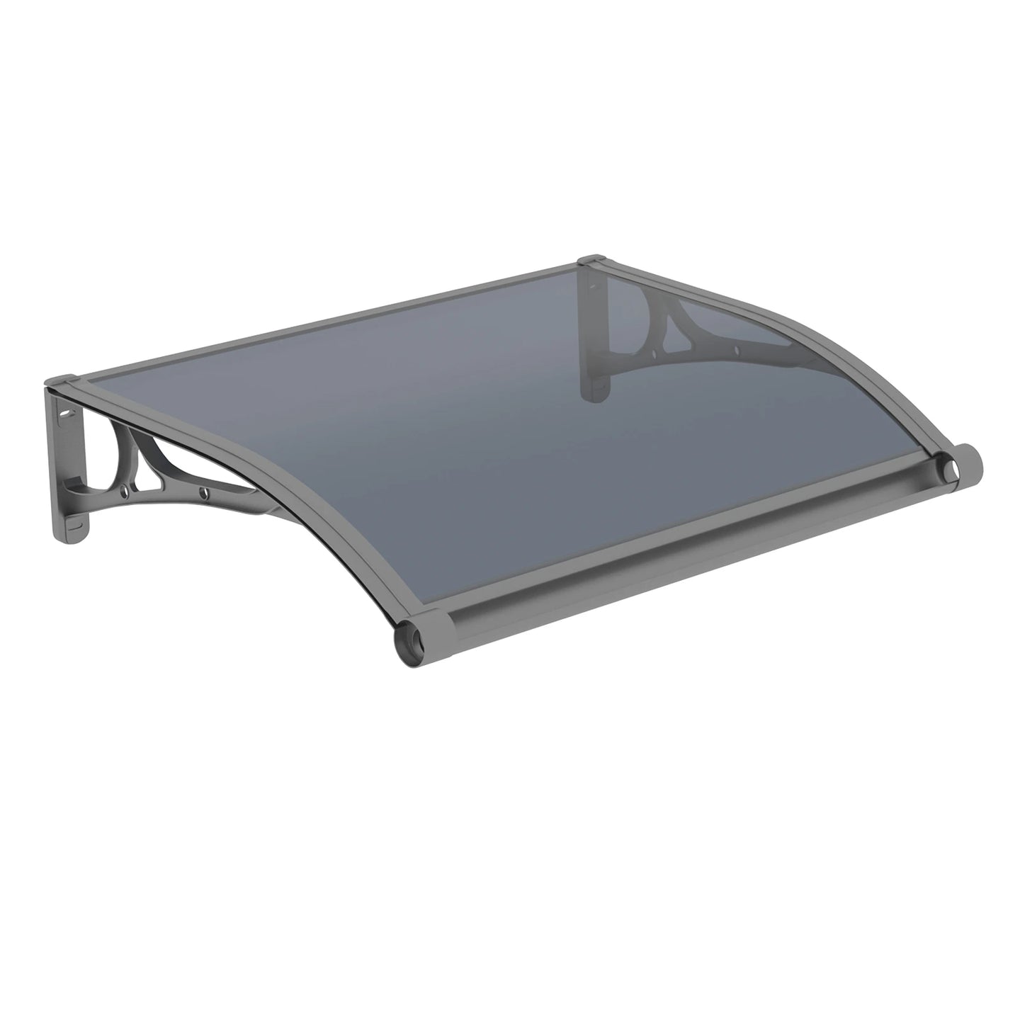 Door Awning with Drainage Solid Polycarbonate Window Canopy with Aluminum Alloy Bracket for Outdoor Porch Rain UV & Snow Protection