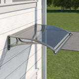 Door Awning with Drainage Solid Polycarbonate Window Canopy with Aluminum Alloy Bracket for Outdoor Porch Rain UV & Snow Protection