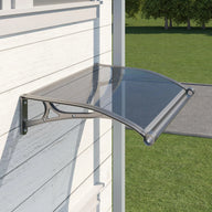 Door Awning with Drainage Solid Polycarbonate Window Canopy with Aluminum Alloy Bracket for Outdoor Porch Rain UV & Snow Protection