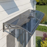 Door Awning with Drainage Solid Polycarbonate Window Canopy with Aluminum Alloy Bracket for Outdoor Porch Rain UV & Snow Protection