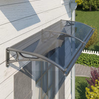 Door Awning with Drainage Solid Polycarbonate Window Canopy with Aluminum Alloy Bracket for Outdoor Porch Rain UV & Snow Protection