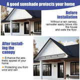 Door Awning with Drainage Solid Polycarbonate Window Canopy with Aluminum Alloy Bracket for Outdoor Porch Rain UV & Snow Protection