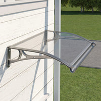 Door Awning with Drainage Solid Polycarbonate Window Canopy with Aluminum Alloy Bracket for Outdoor Porch Rain UV & Snow Protection