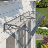 Door Awning with Drainage Solid Polycarbonate Window Canopy with Aluminum Alloy Bracket for Outdoor Porch Rain UV & Snow Protection