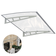 GUANSU-CN Tende da sole in metallo Tende da sole per porte/finestre in policarbonato di qualità premium Staffe argentate