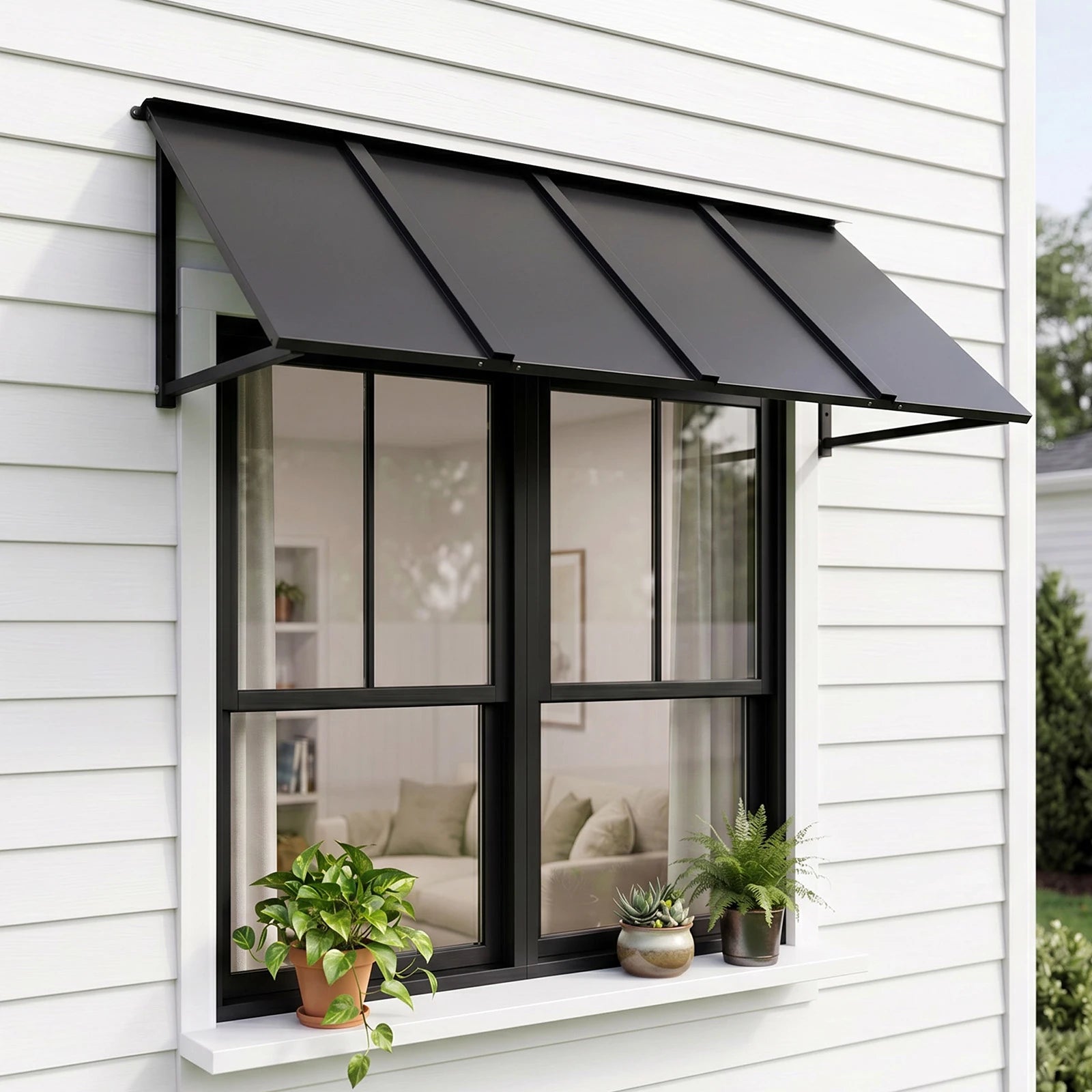 Heavy-Duty Metal Door Awning for Front Doors & Windows – All-Weather Exterior Canopy Protection