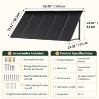 Heavy-Duty Metal Door Awning for Front Doors & Windows – All-Weather Exterior Canopy Protection