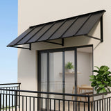Heavy-Duty Metal Door Awning 24" x 103" – Exterior Front Door & Window Canopy for All-Weather Protection