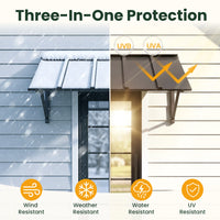 Heavy-Duty Metal Door Awning for Front Doors & Windows – All-Weather Exterior Canopy Protection