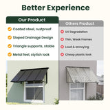 Heavy-Duty Metal Door Awning for Front Doors & Windows – All-Weather Exterior Canopy Protection