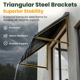 Heavy-Duty Metal Door Awning for Front Doors & Windows – All-Weather Exterior Canopy Protection