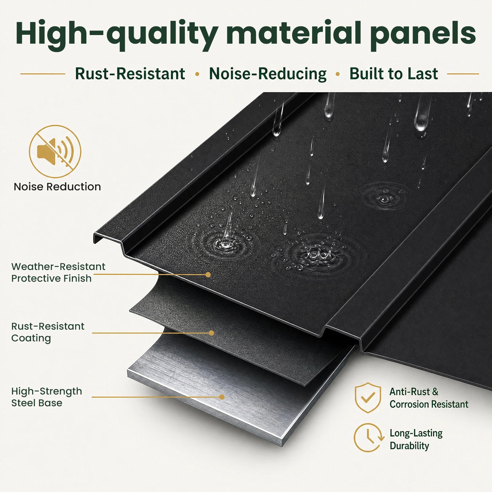 Heavy-Duty Metal Door Awning for Front Doors & Windows – All-Weather Exterior Canopy Protection