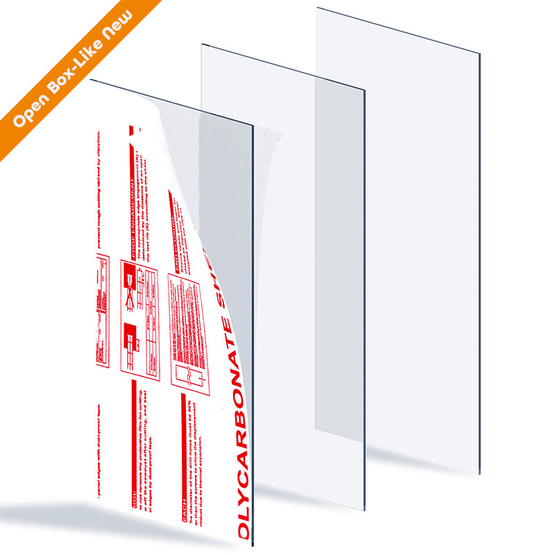 Open Box – Solid Polycarbonate Clear Panel for Windows, Greenhouse & DIY Projects