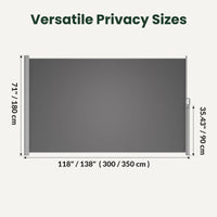 71" x 138" Retractable Side Awning Outdoor Privacy Screen, Waterproof UV Resistant Patio Privacy Divider for Balcony, Deck, Backyard, Garden & Pool