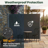 71" x 138" Retractable Side Awning Outdoor Privacy Screen, Waterproof UV Resistant Patio Privacy Divider for Balcony, Deck, Backyard, Garden & Pool