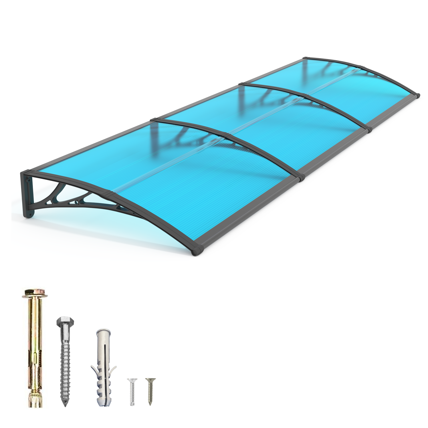 Dawninghome Polycarbonate Window Door Awning Canopy 40x120 inches 100x300cm