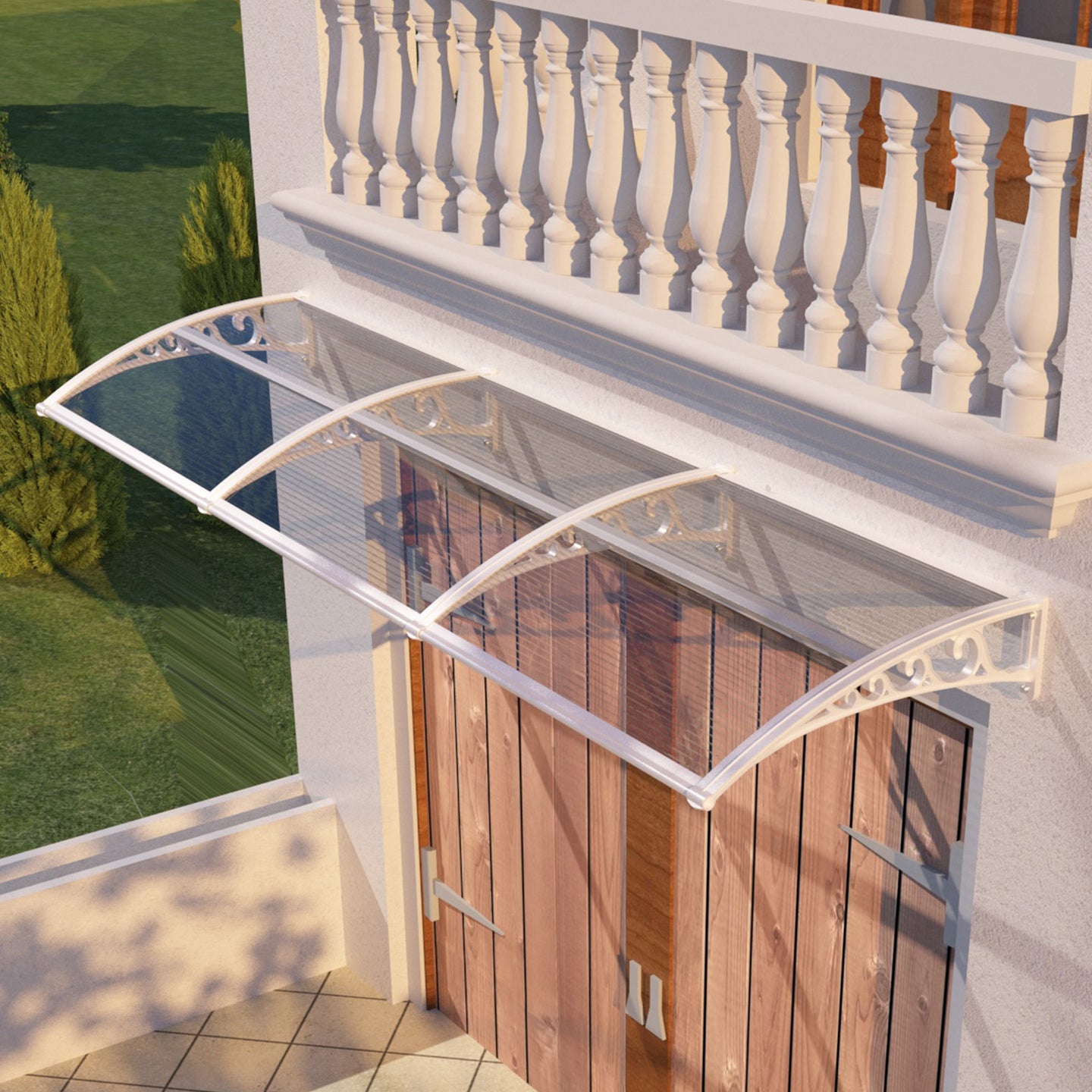 Awning for Door Entrance & Patio – Durable Polycarbonate Window & Door Canopy for UV, Rain & Snow Protection