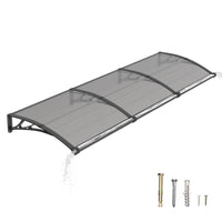 Door Awning Canopy with Drainage, Polycarbonate Exterior Door & Window Awning, UV Rain Snow Protection for Porch Patio Entrance