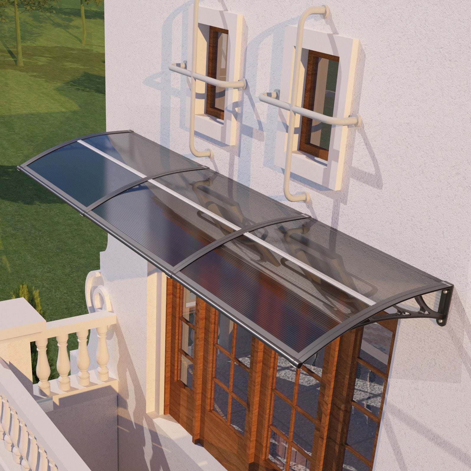 Awning for Door Entrance & Patio – Durable Polycarbonate Window & Door Canopy for UV, Rain & Snow Protection